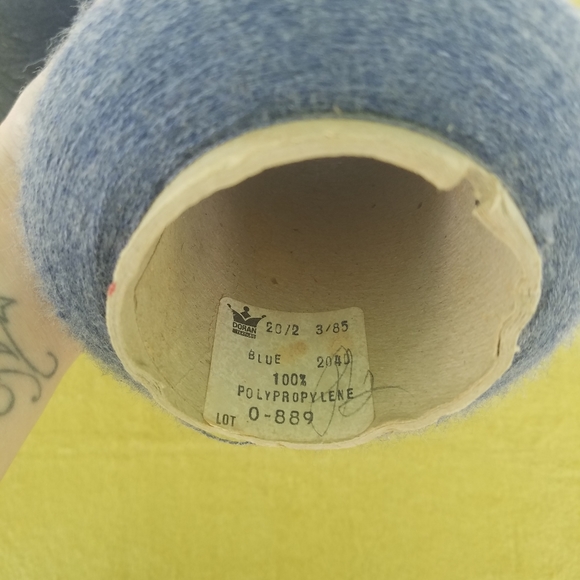 Vintage Lot Of 2 Large Thread Sewing Cones Blue/Black Vtg Craft Room Decor - Picture 5 of 7